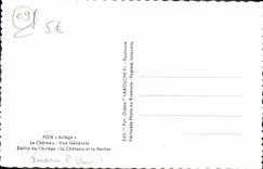 POSTAL MODERNA para recordar a De Foix la opinión del castillo enmarañó de Ariège el castillo y la roca