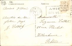 Mercado de Amiens de la POSTAL de la VENDIMIA en el agua de I