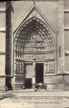 VINTAGE POSTCARD Amiens the Cathedral Large Gate Of the Virgin Golden