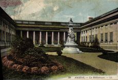 VINTAGE POSTCARD Amiens the library