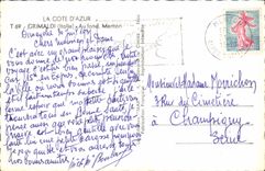 CPM Grimaldi Au Fond Menton