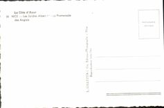 MODERN CARD Nice the Gardens Albert the 1st Walk of the English