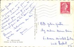 POSTAL MODERNA castillo de la aldea de Eze de príncipe De Suede