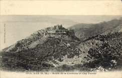 Camino de Eze de la POSTAL de la VENDIMIA de la cornisa y del cabo Ferrat