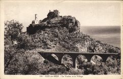 CPA Eze Sur Mer Le Viaduc Et Le Village