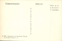 POSTAL MODERNA panorama y el cabo Ferrat de Eze visto de la cornisa grande