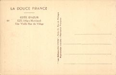 POSTAL MODERNA Eze una calle vieja del café de la aldea