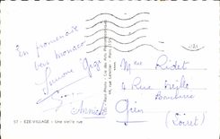 POSTAL MODERNA aldea de Eze una calle vieja