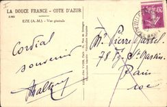 Opinión de la aldea de Eze de la POSTAL de la VENDIMIA