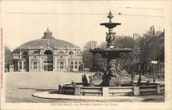 VINTAGE POSTCARD Troyes the Argence Fountain the circus