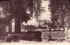 VINTAGE POSTCARD Saumur Landscape On the Loire and the Castle