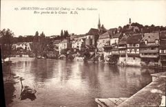 CPA Argenton Sur Creuse Vieilles Galeries rive gauche de la creuse