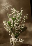VINTAGE POSTCARD Fantasy Lily of the valley Happy New Year