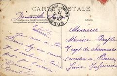 POSTAL Denis santo de la VENDIMIA visto en el Seine