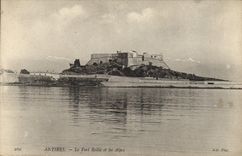 VINTAGE POSTCARD Antibes Strong Reille and the Alps