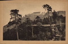 VINTAGE POSTCARD Mont Saint Odile the Wall Palen and Couvent