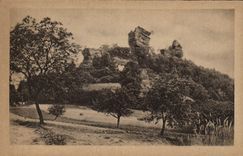 VINTAGE POSTCARD Niederbronn les Bains Ruin of Windstein