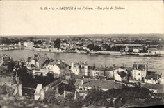 VINTAGE POSTCARD Saumur as the crow flies Seen from of the Castle