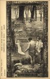 VINTAGE POSTCARD Puvis de Chavannes Sainte Genevieve child in prayer Paris the Pantheon