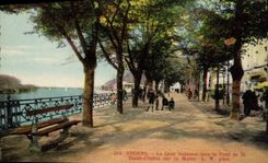 VINTAGE POSTCARD Angers the National Quay Towards the Bridge of the High Chain on Maine