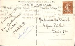 VINTAGE POSTCARD Biarritz View of Main beach