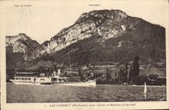 CPA Lac d'Annecy Entre Veyrier et Menthon St Bernard Bateau