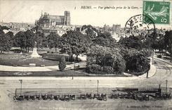 VINTAGE POSTCARD Rheims View Taken of the Station