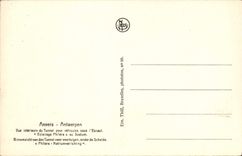 Interior visto Amberes de la POSTAL de la VENDIMIA del túnel para los vehículos bajo iluminación de Scheldt Philora con sodio