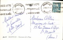 VINTAGE POSTCARD Granville Panorama Of the Beach