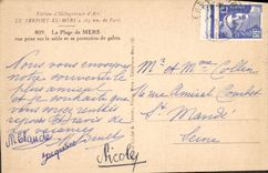 VINTAGE POSTCARD the Beach Of Seas Seen from On Sand And Its Protection