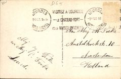 POSTAL de la VENDIMIA pesada el castillo y las montañas fuertes