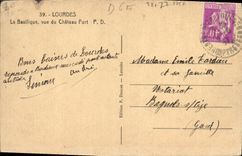 POSTAL de la VENDIMIA pesada la basílica vista del castillo