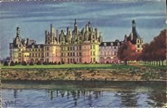 VINTAGE POSTCARD Castle De Northern Chambord Frontage