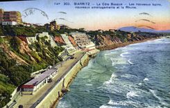 VINTAGE POSTCARD Biarritz the Dimension Basque New Baths new installations and Rhune