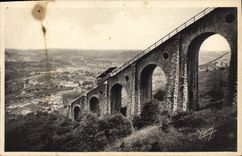 Funicular pesado de la POSTAL de la VENDIMIA del pico de Jer el viaducto