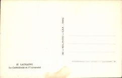 MODERN CARD Lausanne the Cathedral And I' Universite