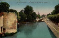 VINTAGE POSTCARD Montargis the Canal And the Old woman Tower