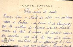 VINTAGE POSTCARD Fantaisie Flowers Horseshoe Happy New Year