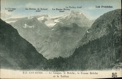 POSTAL Gavarnie de la VENDIMIA el casco la abertura la abertura y el Taillon falsos