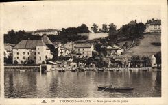 VINTAGE POSTCARD Thonon Les Bains Seen from Of the Pier