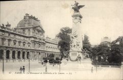 CPA Paris Le Monument De Gambetta Et Le Louvre