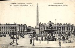CPA Paris Place De La Concorde Les Fontaines Et I'Obelisque