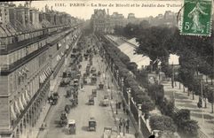 CPA Paris La Rue De Rivoli Et Le Jardin Des Tuileries