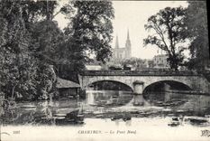 POSTAL Chartres de la VENDIMIA el nuevo puente