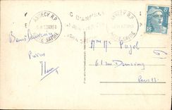 CPA Lac D'Annecy Veyrier Vue Generale Et Massif Des Bauges