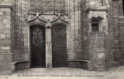 CPA Guerande Collegiale Saitn Aubin Portail Et Chaire exterieure
