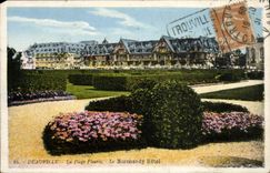 VINTAGE POSTCARD Deauville the Flowered Beach Normandy Hotel