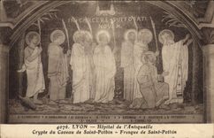 VINTAGE POSTCARD Lyon Hospital De I' Antiquaille Crypt Of the Vault Of Pothin Saint