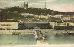 VINTAGE POSTCARD Lyon Bridge Of the Law courts And Slope De Fourviere
