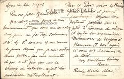 VINTAGE POSTCARD Lyon Hall De I' Town hall the Saone Coustou Brothers